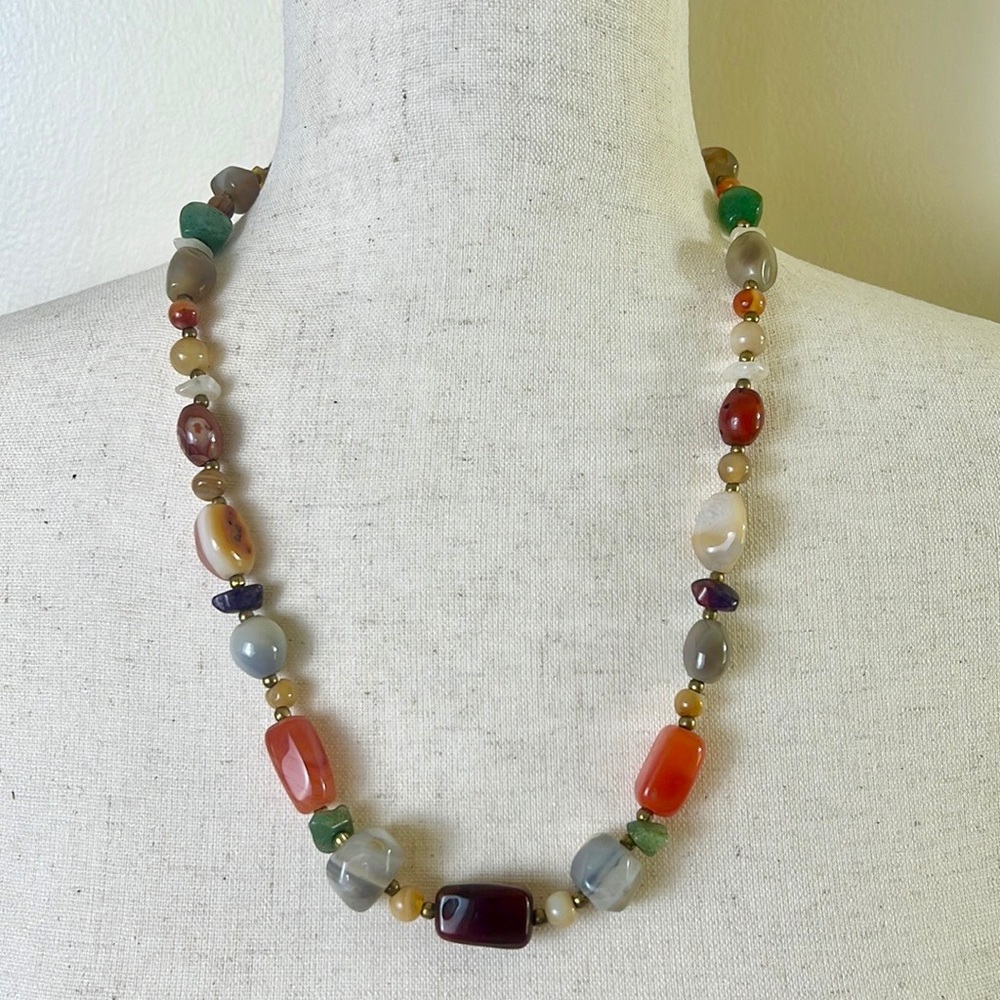 Real stones beaded necklace
